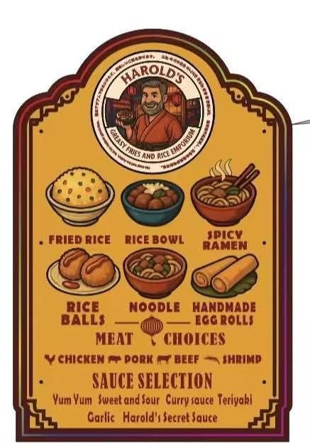 Harold's Greasy Fries and Rice Emporium at The Pigeon's Coop of Carlsbad, NM