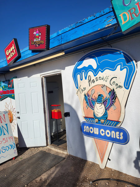 Rolled ICECREAM SOFT SERVE and   Snow Cones to The Pigeon's Coop of Carlsbad, NM