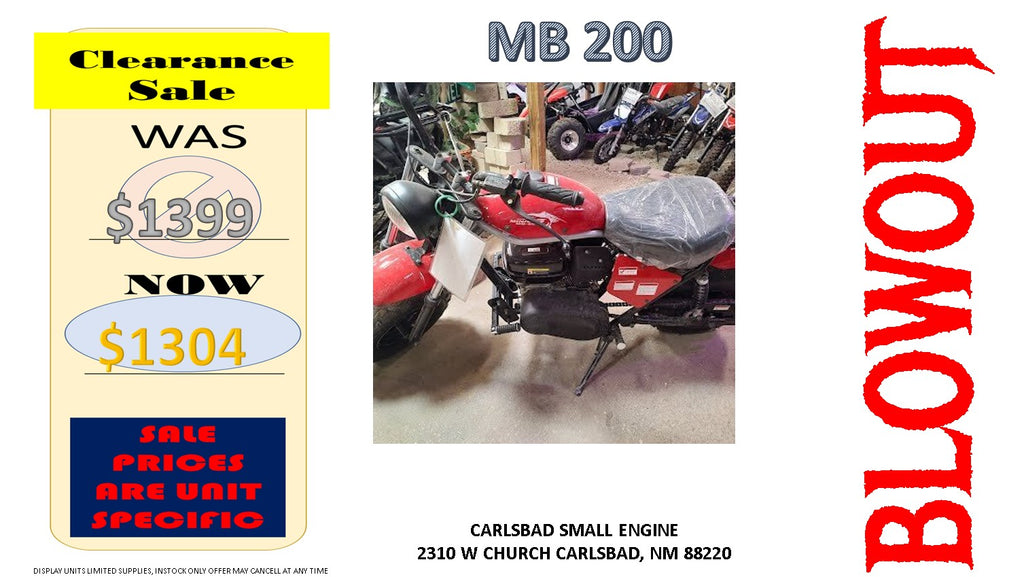 MB200 TrailMaster Mini Bike Carlsbad Small Engine